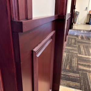 Prospect Bank woodwork detail